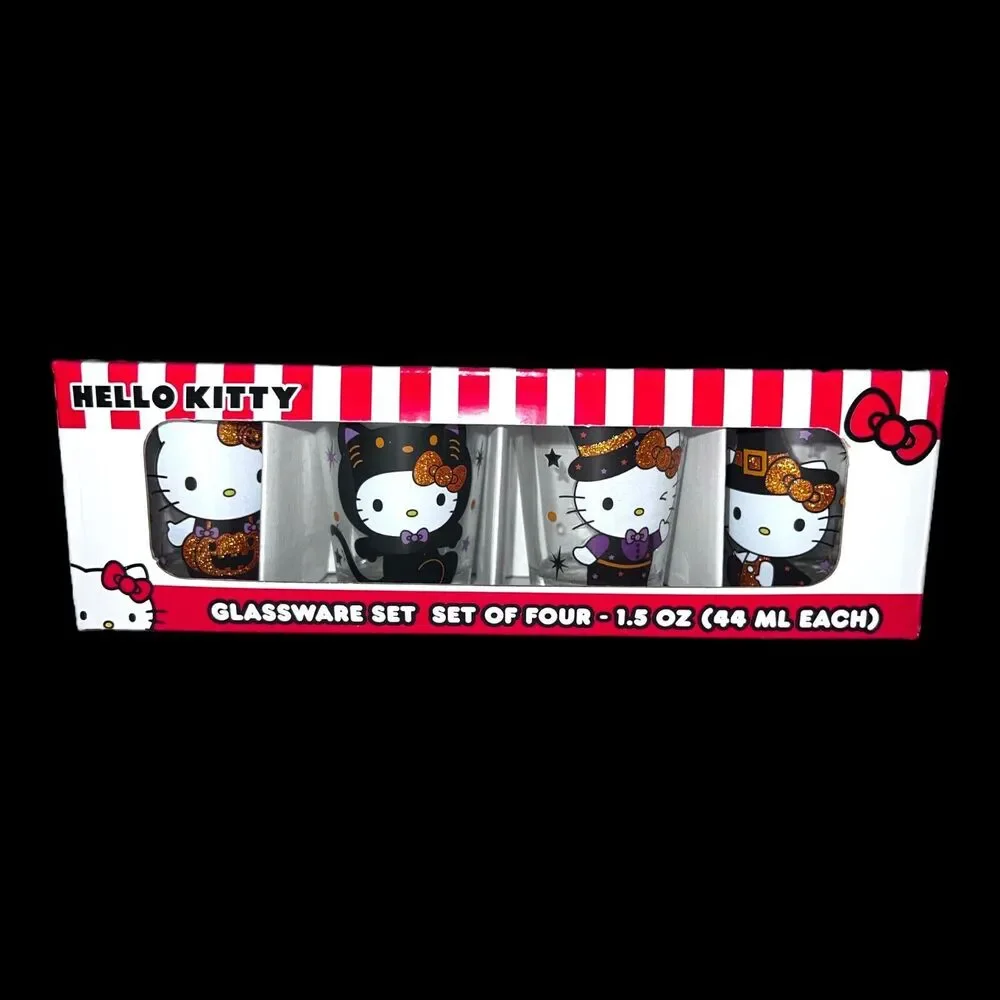 Hello Kitty Halloween Glassware Set of 4 Shot Glass New